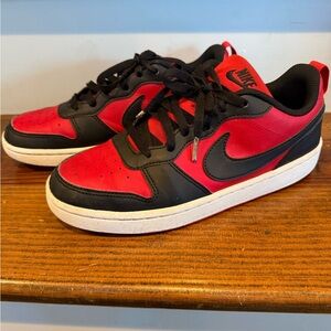 Nike Court Borough Low Recraft Sneakers Color: Black/Red Youth 7/women’s 8.5